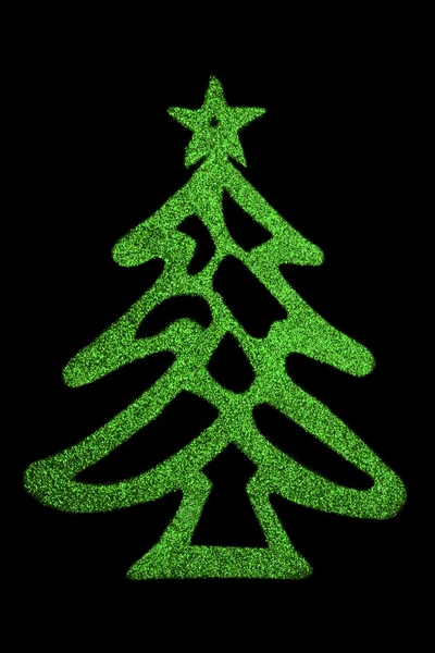 Zelené lesklé vánoční strom — Stock fotografie