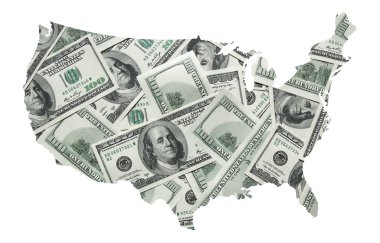 USA Térkép-val száz dollár háttér