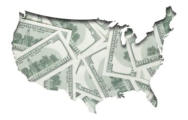 yüz dolar arka arka yüzü ile usa Haritası