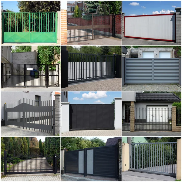 Collection of metal gates — Stock Photo, Image