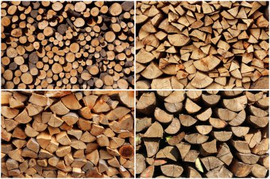 Collection of wood logs clipart
