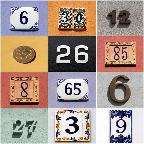 Collection of colorful house numbers — Stock Photo, Image