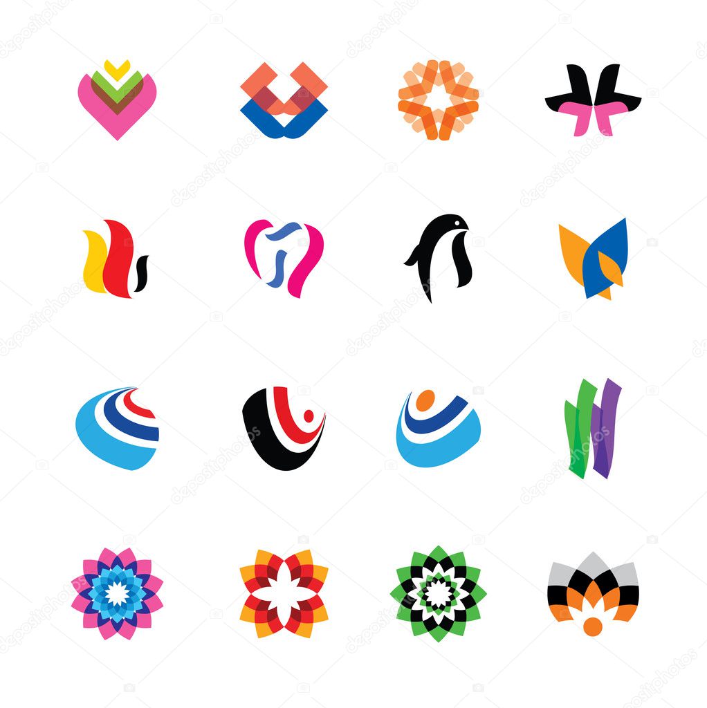Abstract, colorful icons