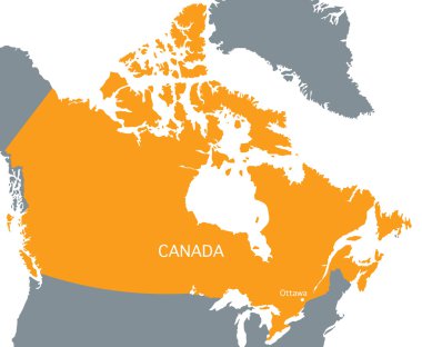 Turuncu Kanada Haritası