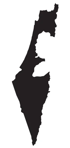 Schwarz-weiße Landkarte von Israel — Stockvektor