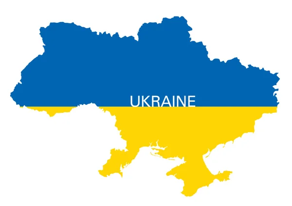 Carte et drapeau de l'Ukraine — Image vectorielle