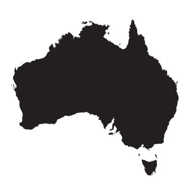 Avustralya 'nın siyah beyaz haritası