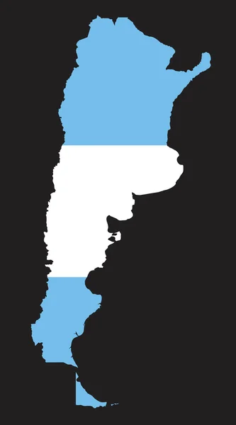 Peta dan bendera Argentina pada latar belakang hitam - Stok Vektor