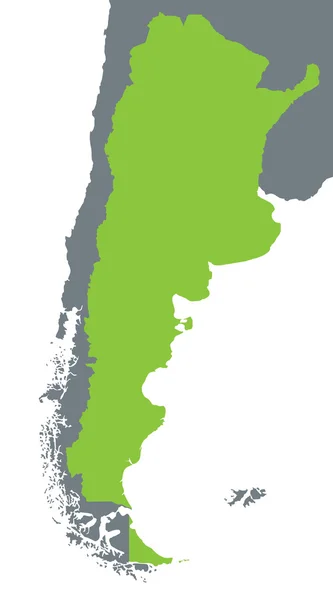 Groene kaart van Argentinië — Stockvector