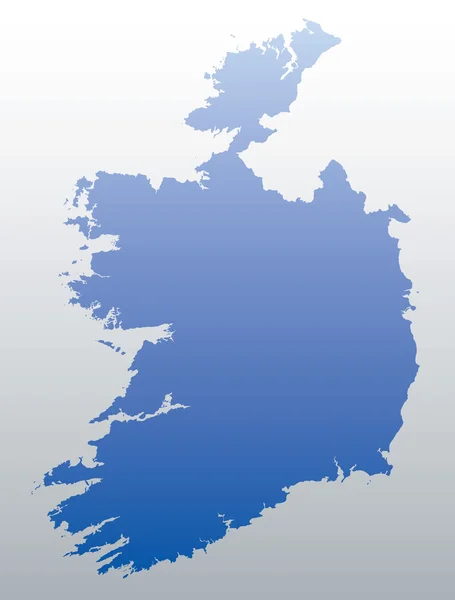 Blaue Karte von Irland — Stockvektor