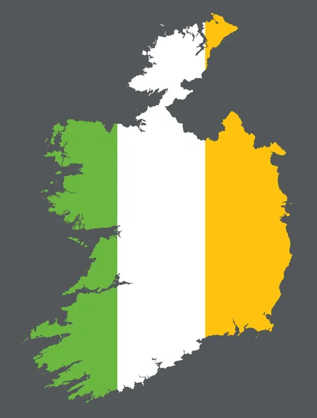 Mapa y Bandera de Irlanda — Archivo Imágenes Vectoriales