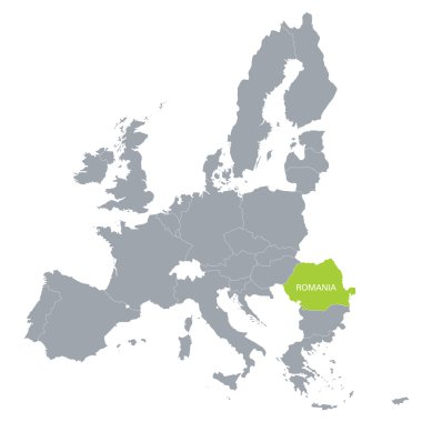 Avrupa Birliği'nin harita Romanya göstergesi ile