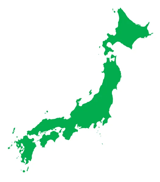 Green map of Japan — Stock Vector