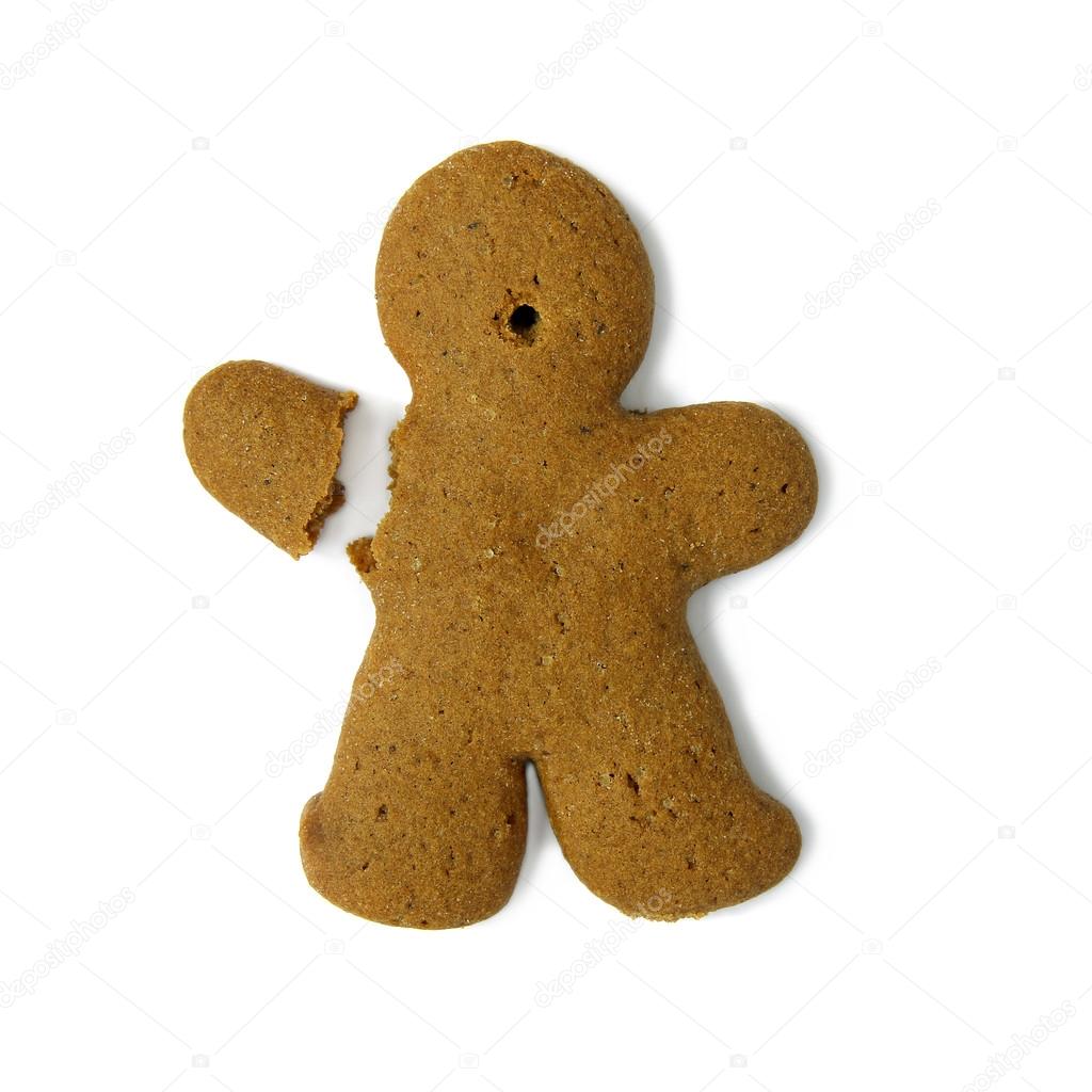 Gingerbread man with broken hand
