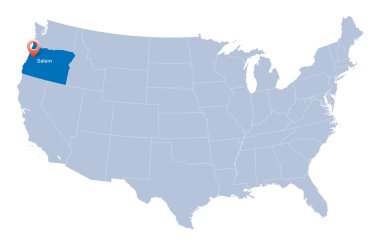oregon eyaleti göstergesi ile usa Haritası