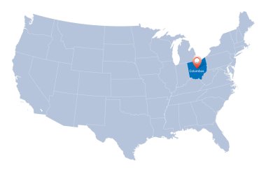 ohio state göstergesi ile usa Haritası