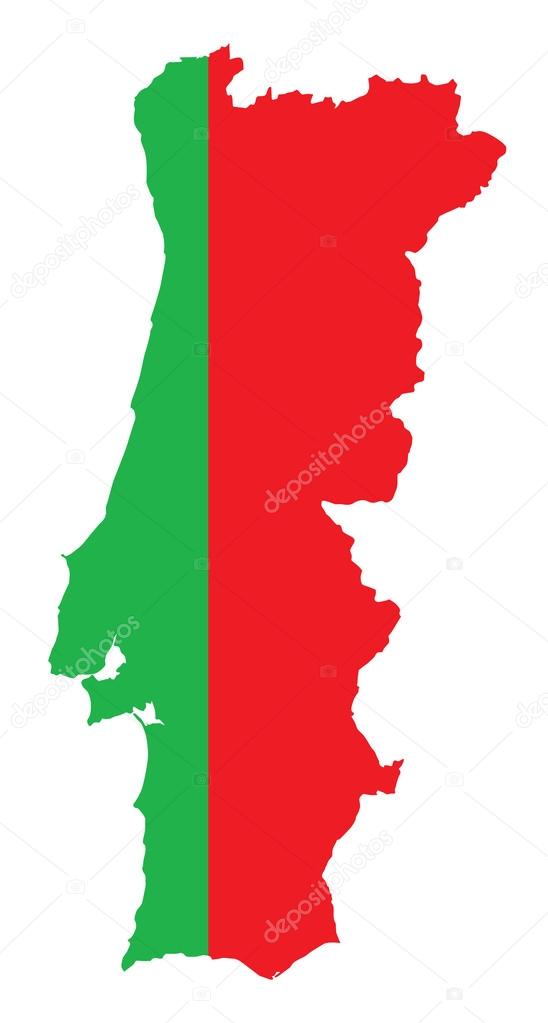 Map and flag of Portugal