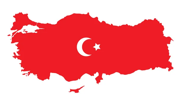 Mapa y Bandera de Turquía — Archivo Imágenes Vectoriales