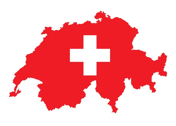 Drapeau et carte de Suisse — Image vectorielle