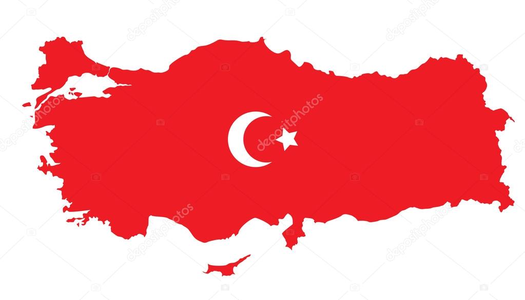Map and flag of Turkey