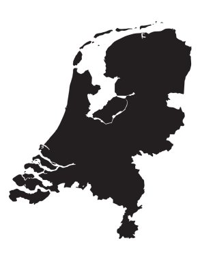 Hollanda Siyah ve Beyaz Haritası