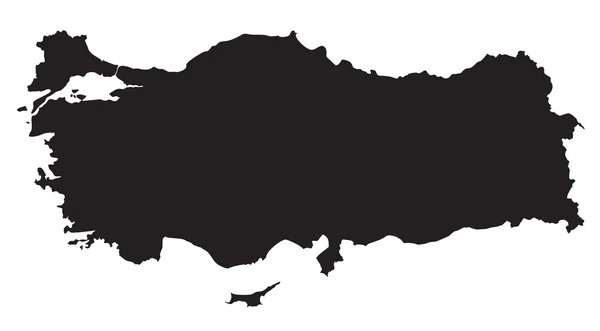 Mapa blanco y negro de Turquía — Archivo Imágenes Vectoriales