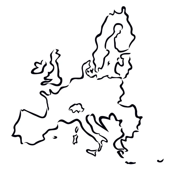 Carte abstraite noire de l'Union européenne — Image vectorielle