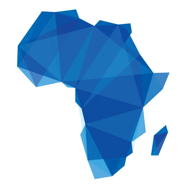 Mapa de África azul en estilo origami — Vector de stock