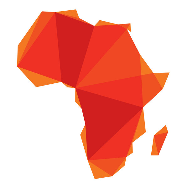 Карта Африки в стиле оригами
