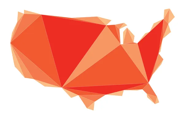 Red USA map- crystal like — Stock Vector