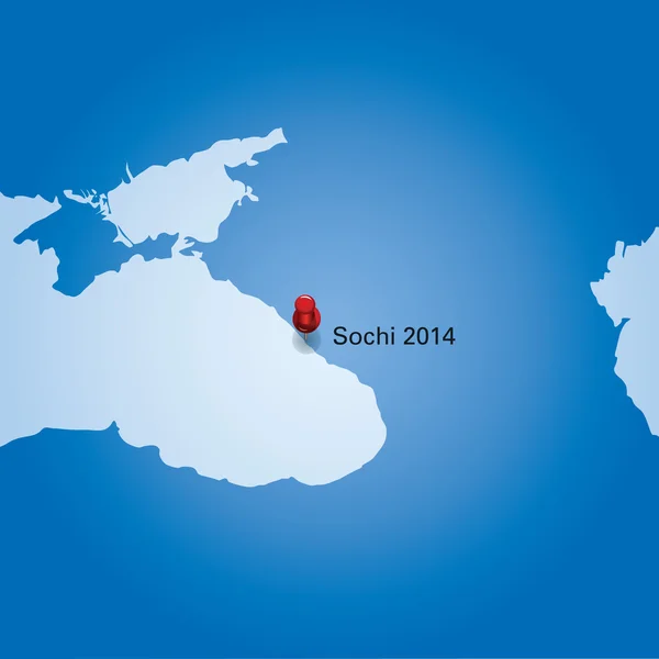 Pince rouge indiquant la position de Sotchi — Image vectorielle