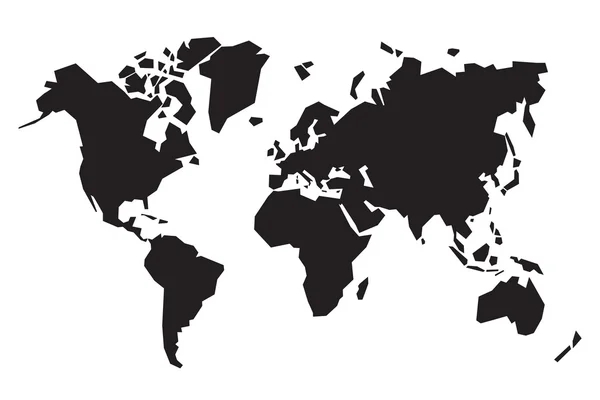 Mapa abstracto negro del mundo — Vector de stock