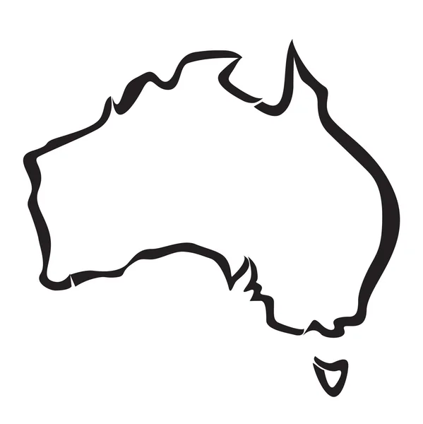 Contour noir de la carte Australie — Image vectorielle