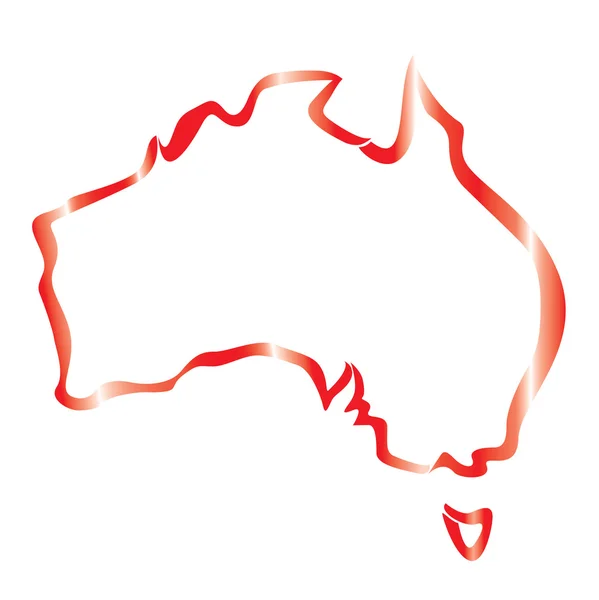 Красный контур карты Австралии — стоковый вектор