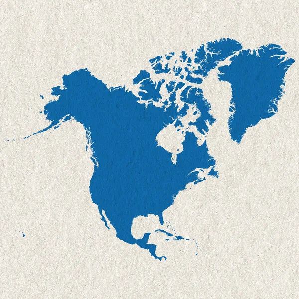 Map of North America on white paper texture — Stock Photo, Image