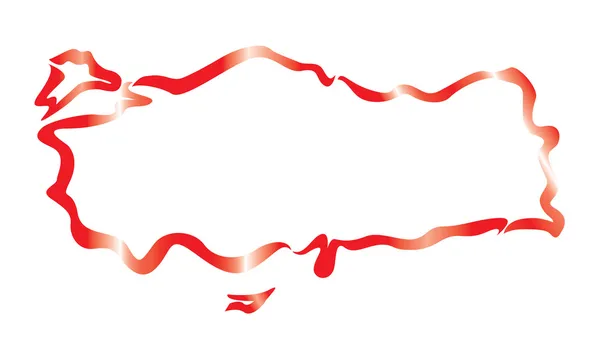 Esquema abstracto rojo de Turquía mapa — Vector de stock