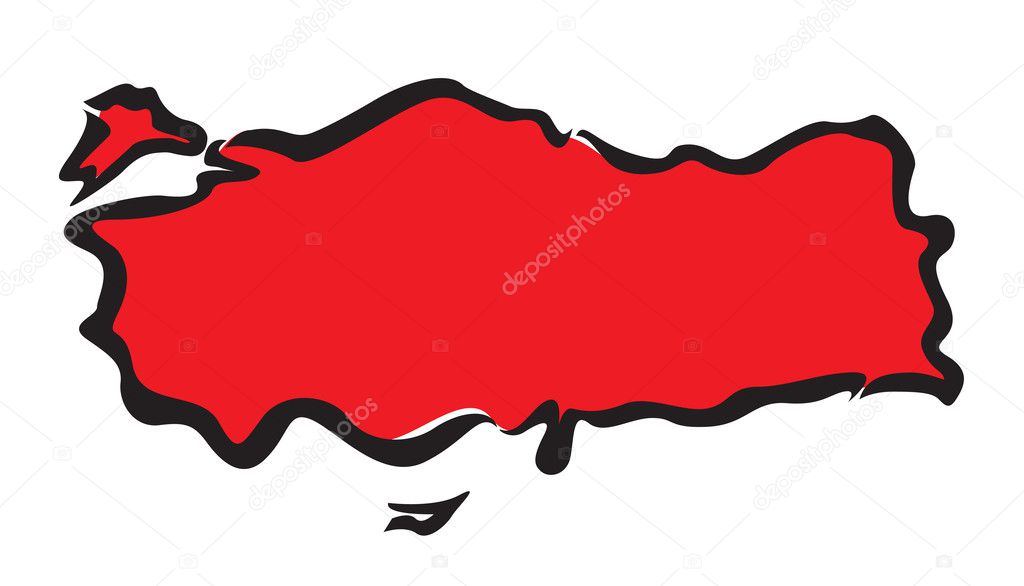 Red abstract map of Turkey map