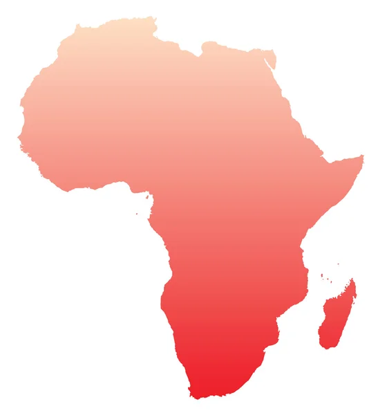 Rote Karte von Afrika — Stockvektor