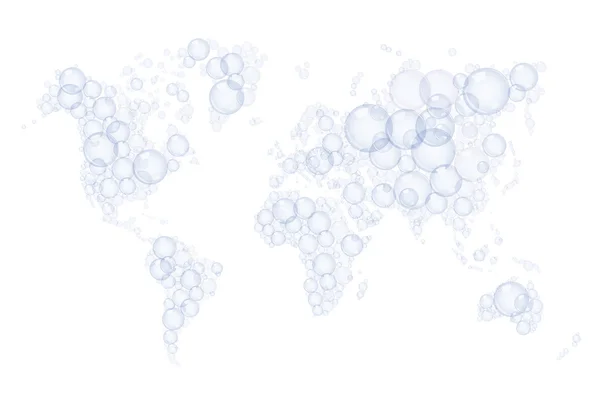 Mapa świata streszczenie z baniek mydlanych — Wektor stockowy