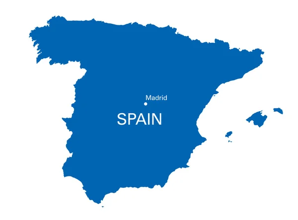 Mapa azul de Kingdom of Spain —  Vetores de Stock