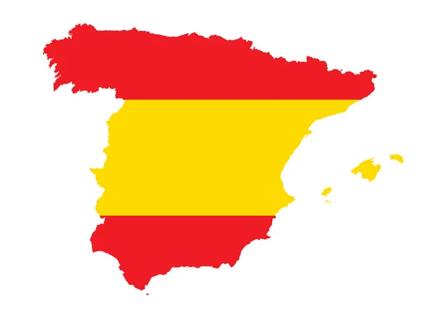 西班牙地图和国旗 — 图库矢量图片