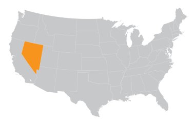 nevada eyaleti göstergesi ile USA Haritası
