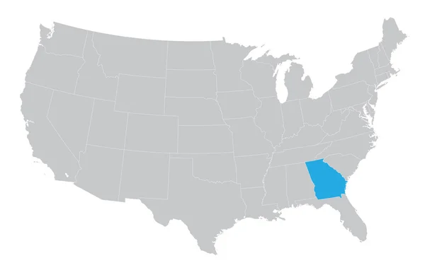 Carte des États-Unis avec l'indication de l'État de Géorgie — Image vectorielle