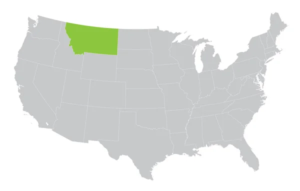 Karte der USA mit Angabe des Zustandes des Montana — Stockvektor