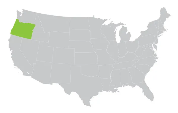 Oregon eyaleti göstergesi ile USA Haritası — Stok Vektör