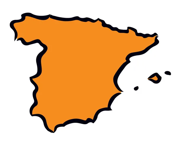 Résumé orange Carte de l'Espagne — Image vectorielle