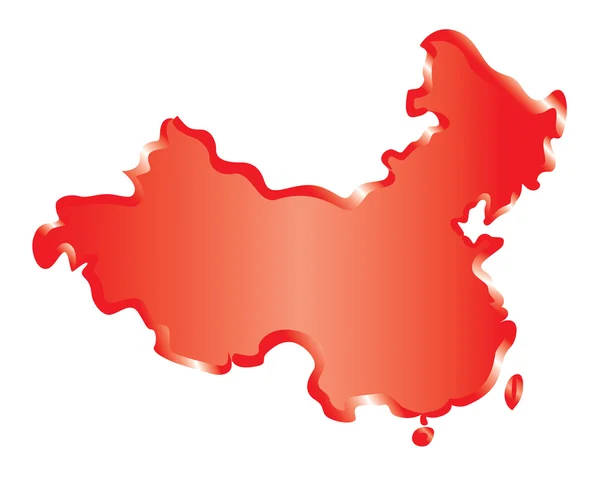 Κόκκινο αφηρημένο χάρτη της Κίνας — Διανυσματικό Αρχείο