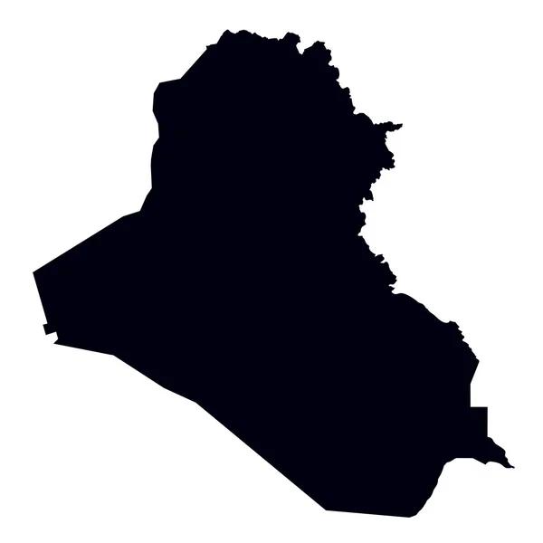 Negro mapa de Iraq — Vector de stock
