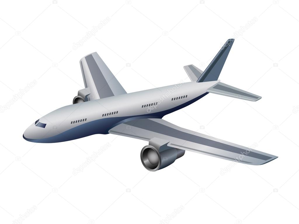 Airplane on white background