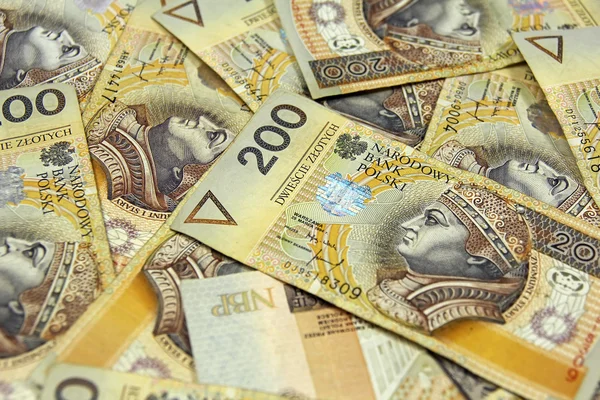 Selektywne focus na polskie banknoty — Zdjęcie stockowe